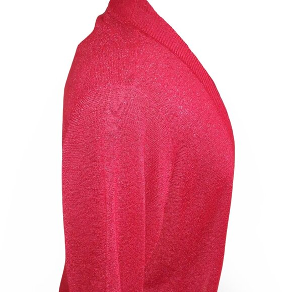 Avenue Red Metallic Open-Front Cardigan Sweater 26/28✨50% Off Bundles 3+ - Picture 3 of 5
